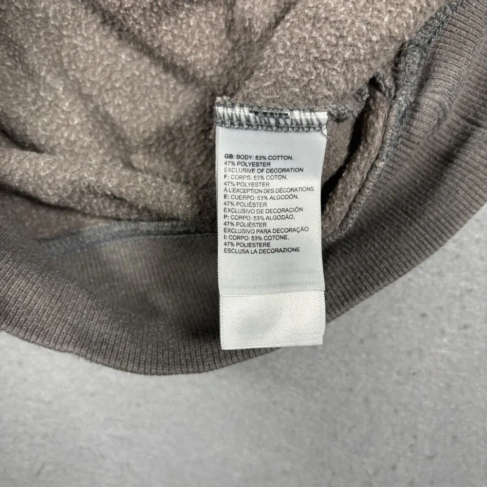 The North Face Bear Graphic Hoodie Mens M Taupe Grey Pullover Sweatshirt